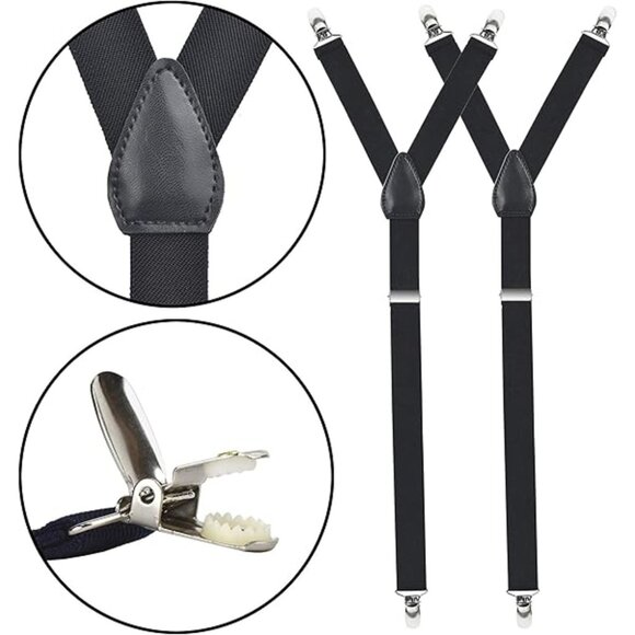 HOLD'EM Improved Shirt Stays Men Adjustable Elastic Y-style 1” Wide - Brown - Picture 2 of 7